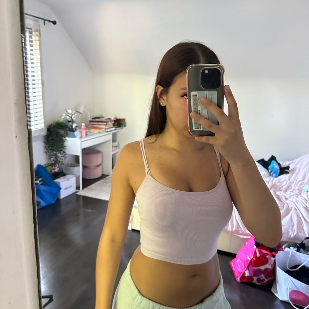 Purple Sleeveless Fitted Crop Camisole